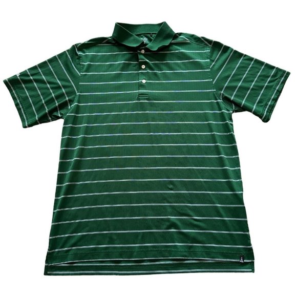 PING GREEN STRIPPED POLO SHIRT SIZE MEDIUM | E2 - Picture 1 of 9